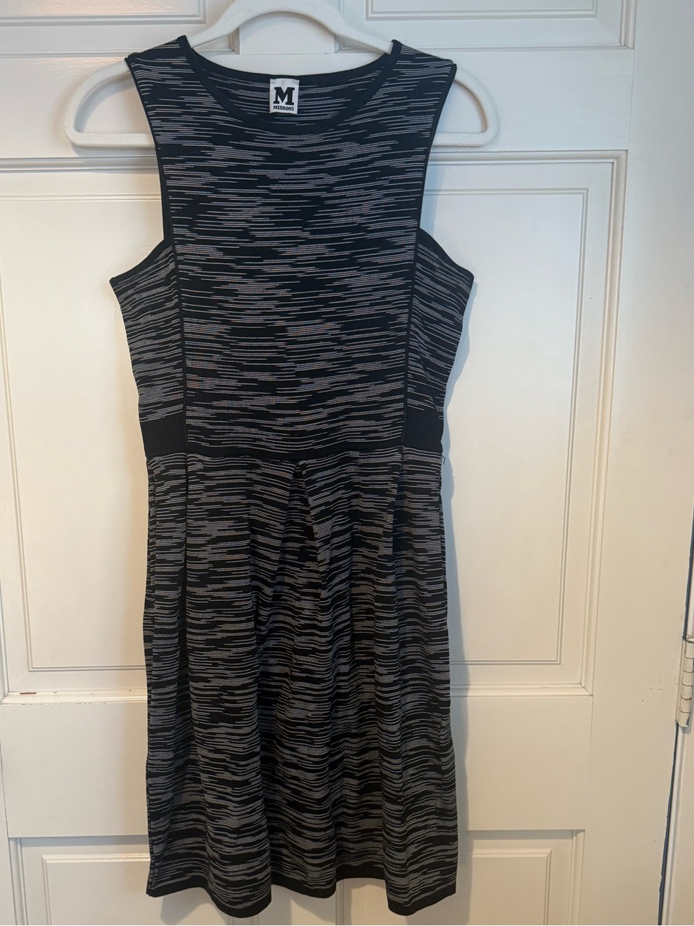 Missoni Black and Gray Sleeveless Knit Fit-and-Flare Dress